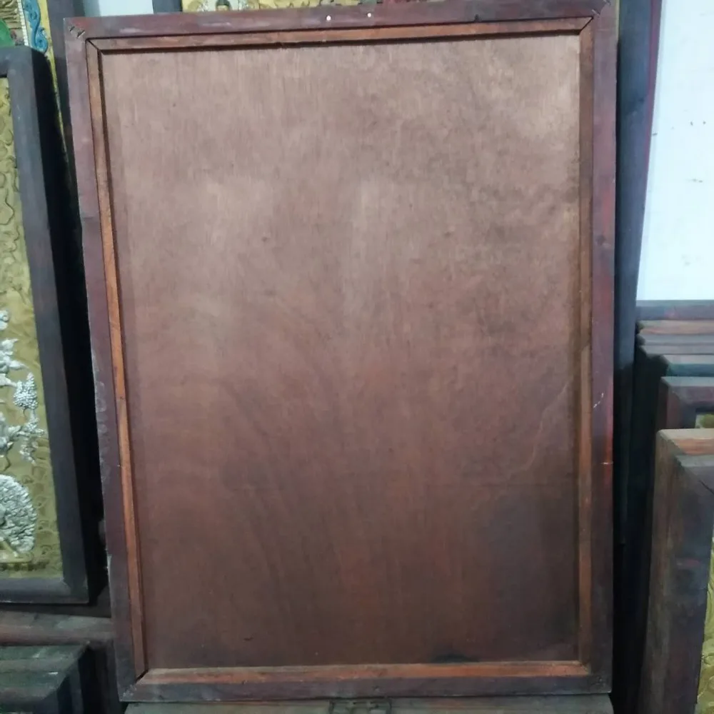 Tibet Wood Inlay Copper Painting Shakyamuni Amitabha Buddha Hang Wall Screen Buddhism Tathagata |