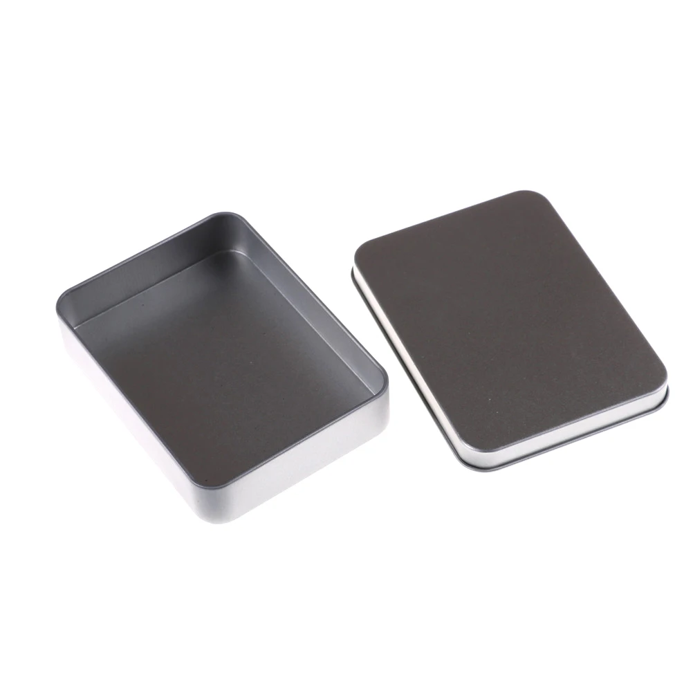 1pcs Small Empty Storage Box Silver Flip Metal Tin Case Organizer For Money Coin Keys Luxurious Tool | Инструменты