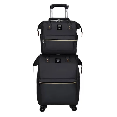 a set KLQDZMS модная нейлоновая Дорожная сумка на колесиках, чемодан на колесиках, чемодан на колесиках для мужчин и женщин - Цвет: a set