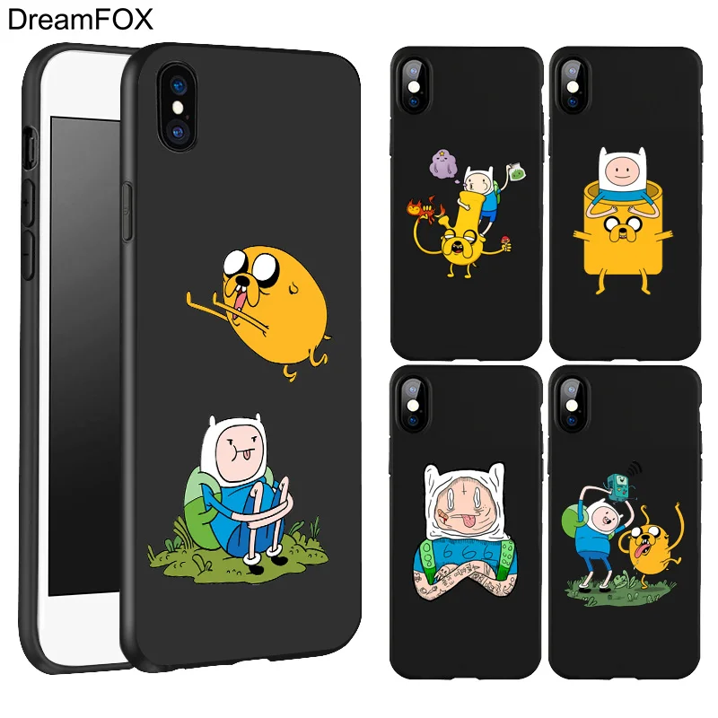 DREAMFOX L501 Adventure Time Black Soft TPU Silicone Case Cover For Apple iPhone 11 Pro XR XS Max X 8 7 6 6S Plus 5 5S 5G SE |