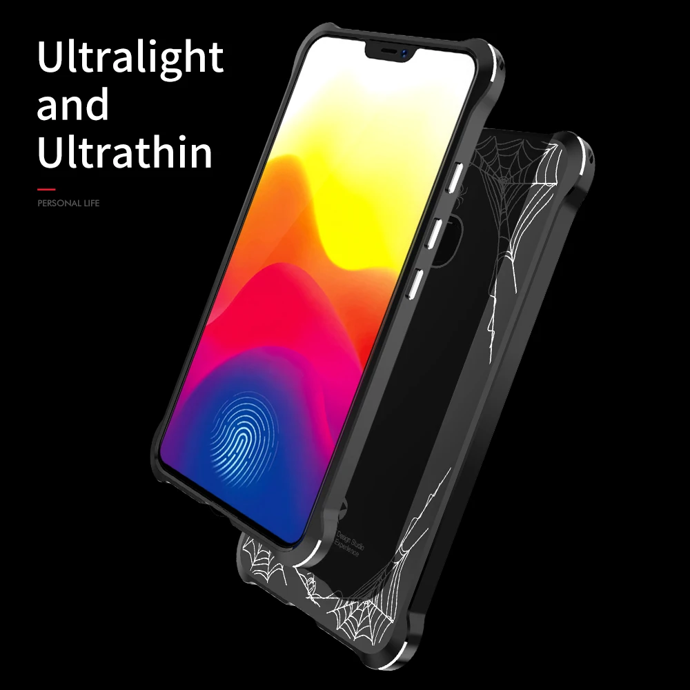 Vivo X21 случае экран отпечатков пальцев чехол Роскошный металлический алюминий