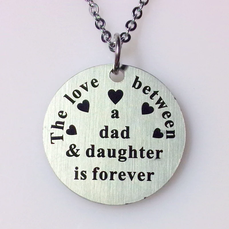 

10pcs/lot stainless steel dad love daughter charm pendant necklace