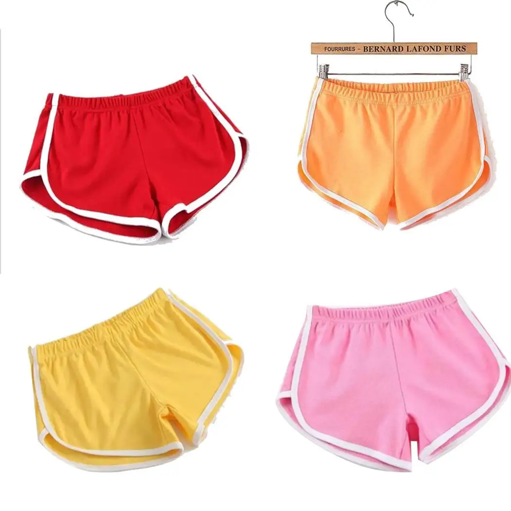 Женские повседневные однотонные летние спортивные шорты для спортзала с