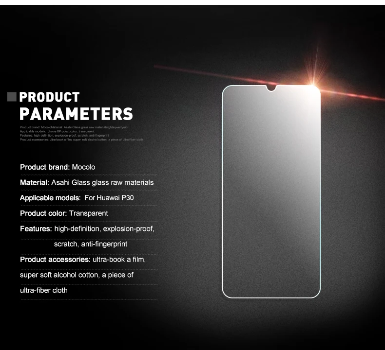 Mocolo Оригинальное противоударное стекло премиум класса для huawei P30 0,33 мм 9H защитная пленка из закаленного стекла для P30 PRO и P30e
