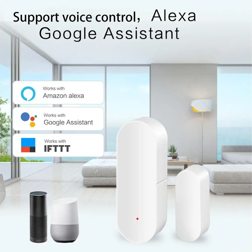 Высокое качество WIFI датчик для двери поддержка для Google Home Alexa Голосовое управление охранной сигнализации