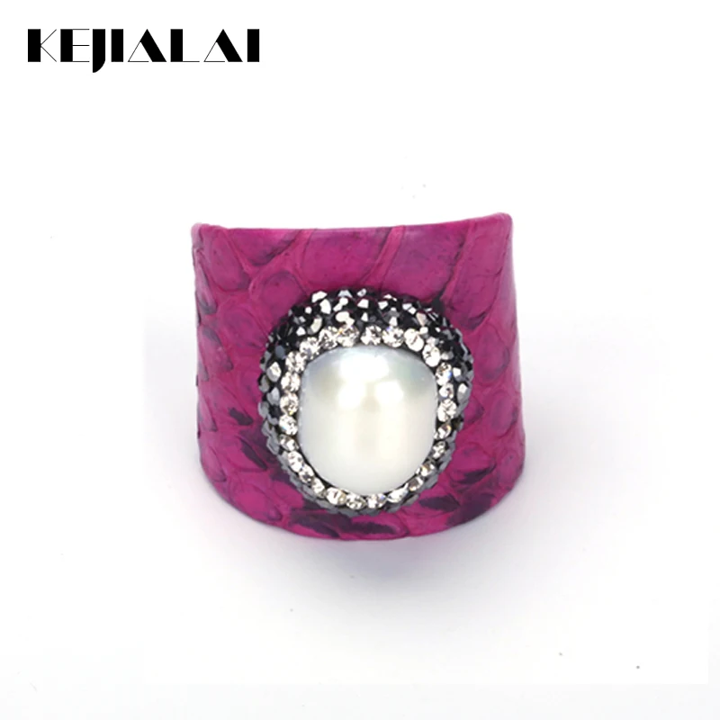 Очаровательное кольцо KEJIALAI для женщин из натуральной пресноводной жемчужины