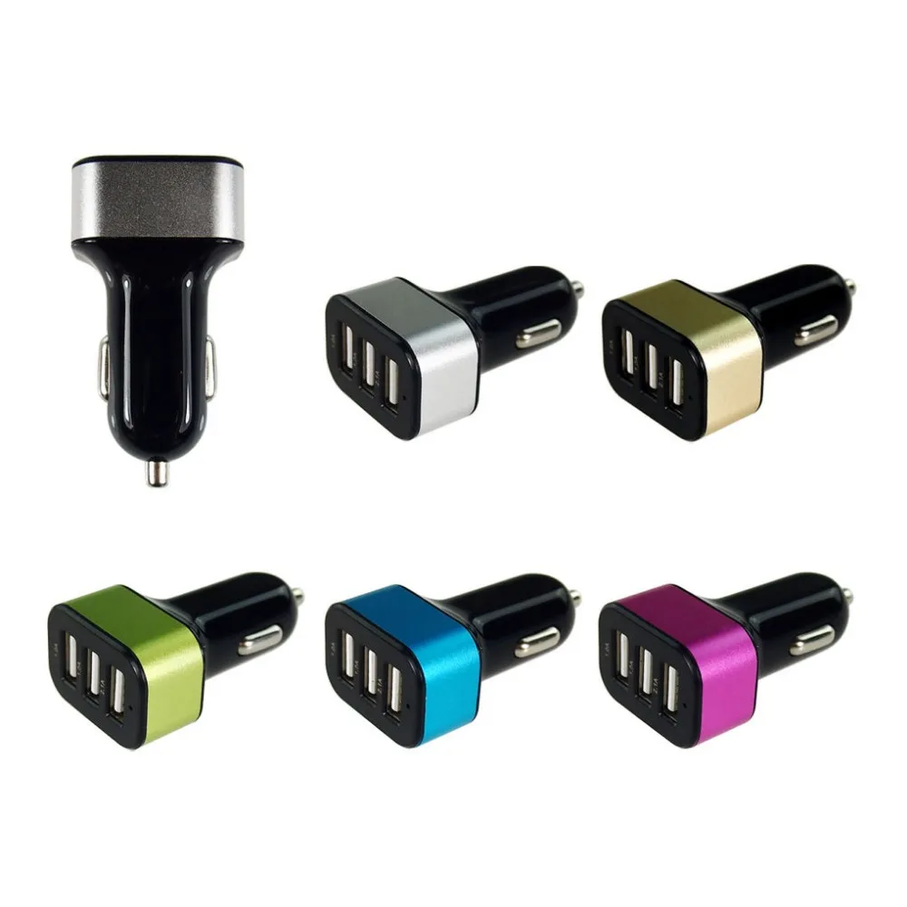 100 шт./лот 3 порта Usb Автомобильное зарядное устройство Ac Автомобильный адаптер