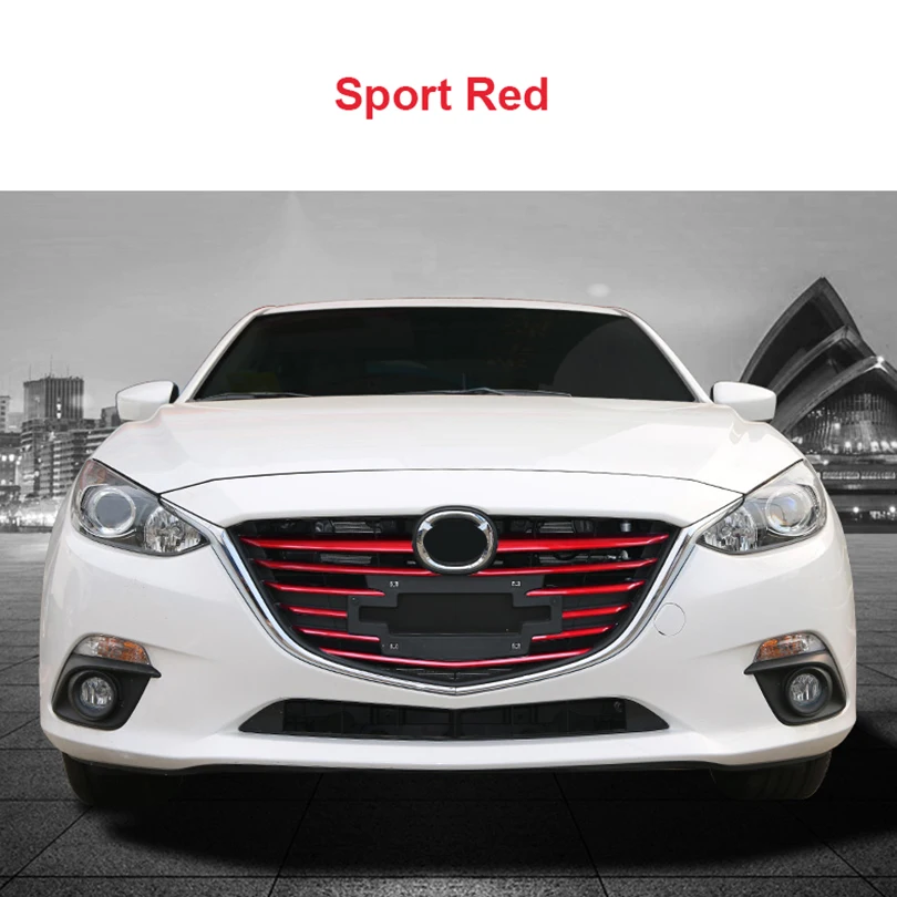 11 шт. сетчатые вставки для переднего бампера из нержавеющей стали Mazda 3 AXELA 2014 2015 2016