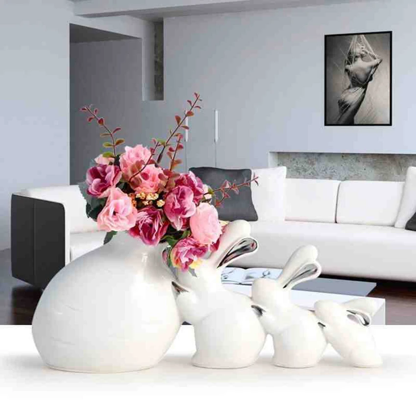 Современные минималистичные керамические вазы для украшения кролика Шариковая