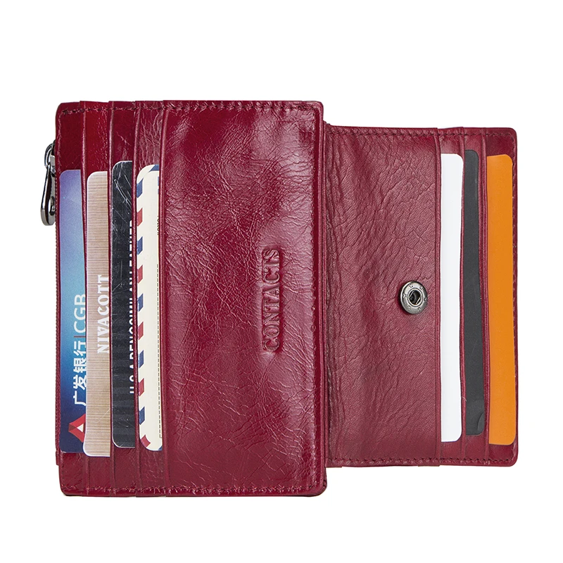 Держатель для карт кошелек женщин модная посылка на молнии монет натуральная