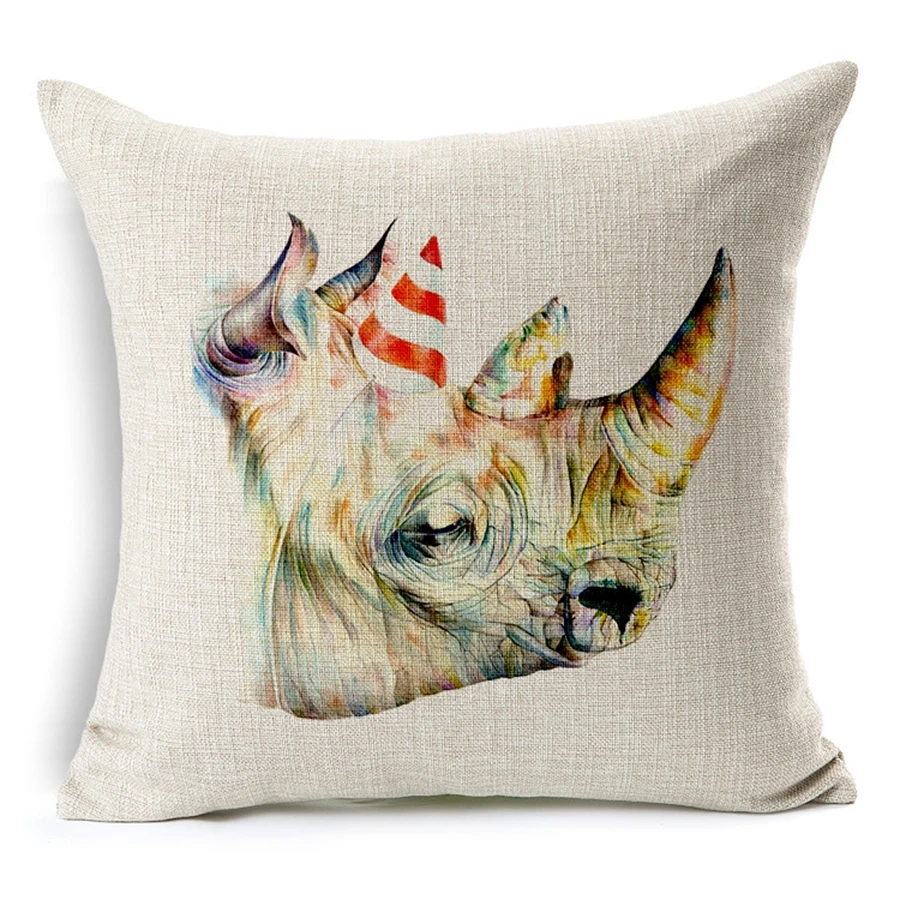 Высокая Класс наволочки Творческий Цвет животных Новый стиль 30X50/45X45CM льняная