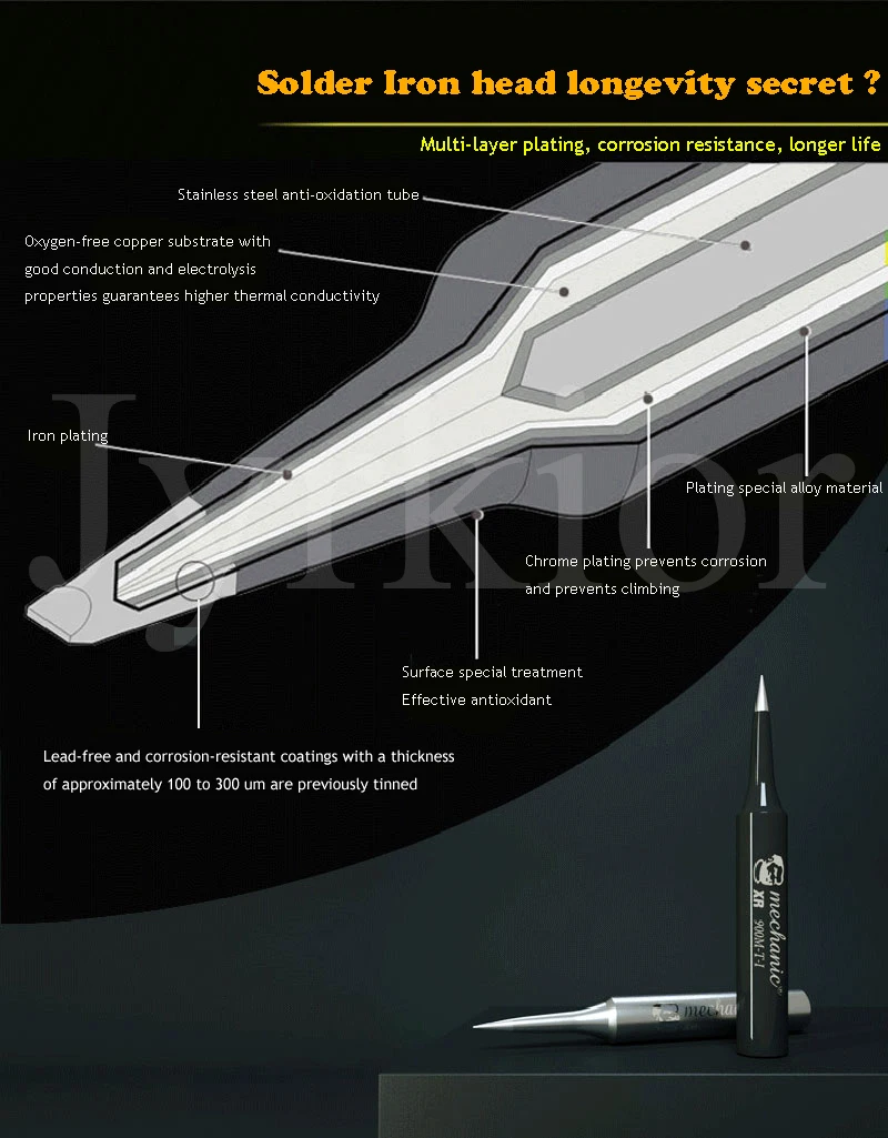 Mechanic 900M-T-I XR серия паяльник головка Электрический внутренний горячий паяльник наконечник антистатический наконечник локоть паяльник