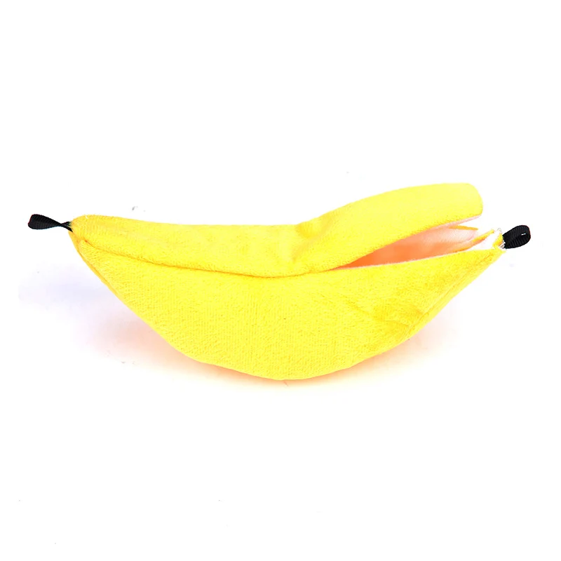 Yellow Гамак для маленьких питомцев, 2 цвета, форма банана, хомяк, морская свинка, гамак, флис, креативный, милый, для домашних животных, спальные домики, аксессуары для хомяка 9 - Цвет: Yellow