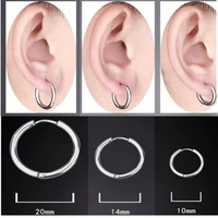 minimalist circle womens earrings fashion stainless steel jewelry punk kpop male earring ear men hoop earrings girls collar