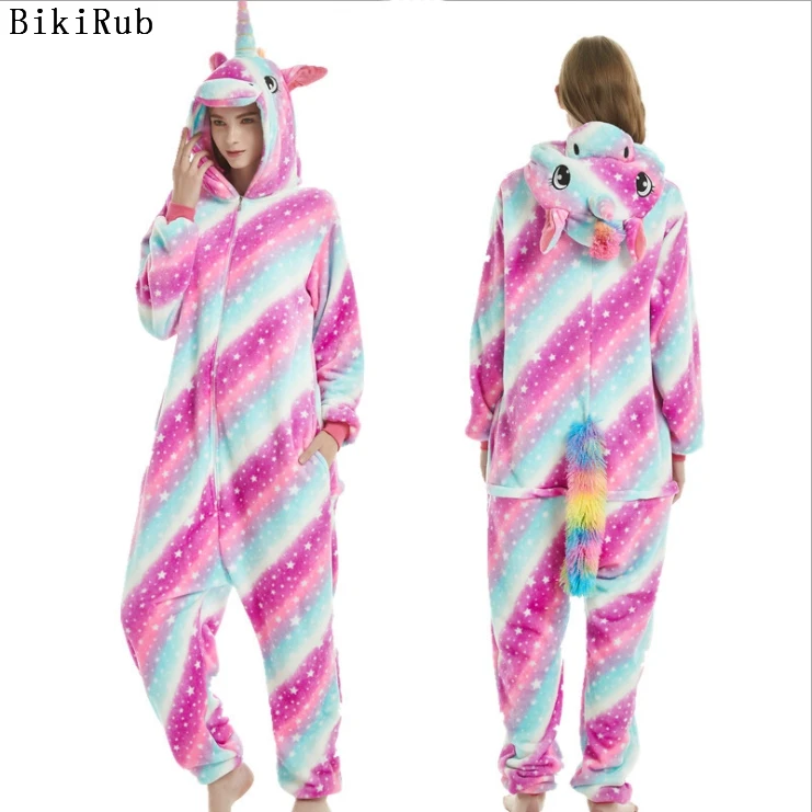 BIKIRUB Kigurumi пижамы с длинными рукавами Pegasus Единорог Мультфильм пижамные наборы
