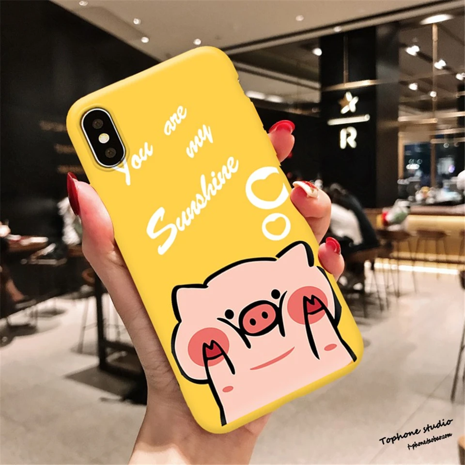 Забавный счастливый мультяшный чехол для iPhone Xs Max Xr X 10 оригинальный дизайн мягкий