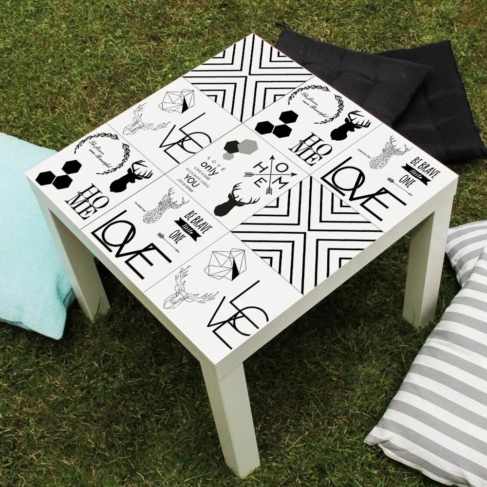 ZHIYU Brand Removabl Furniture Mural Art Waterproof Wall Sticker Black White Love Desk christmas decor Accessories | Дом и сад