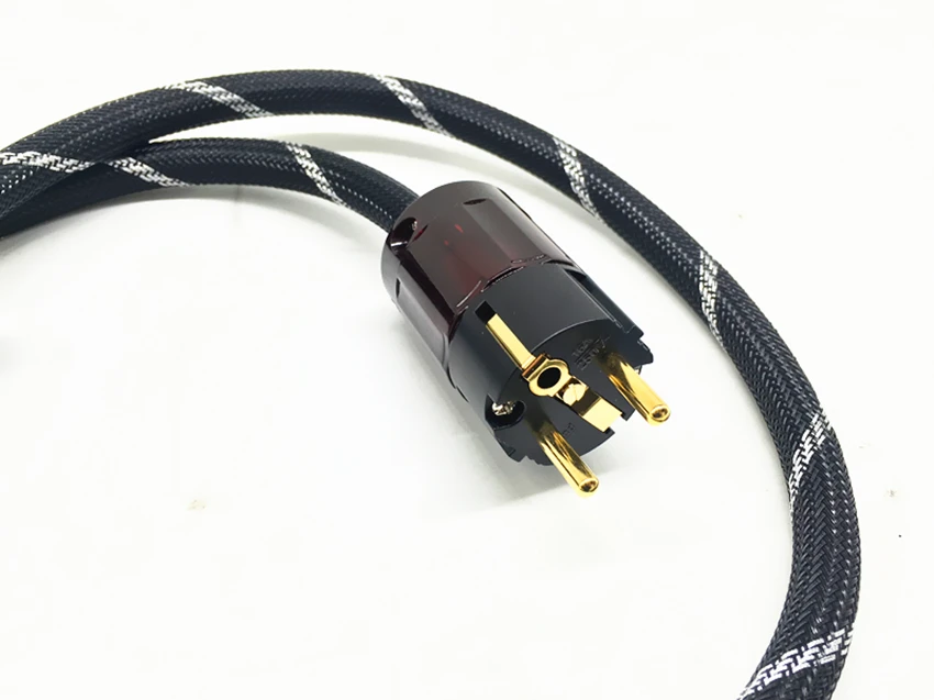 

Hi-End Hifi Audio Power Cable Power Cord cable with P-079E C-079 EU Plug AC cable line hifi audio amp cable