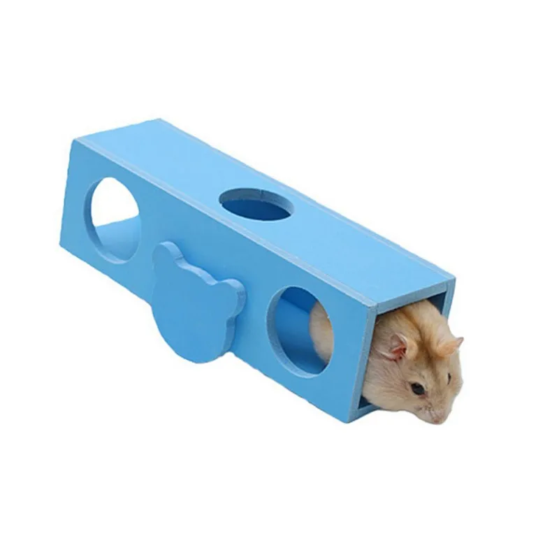 Upturned бочонок Хомяк Игрушка товары для животных Деревянный пористый дизайн хомяк