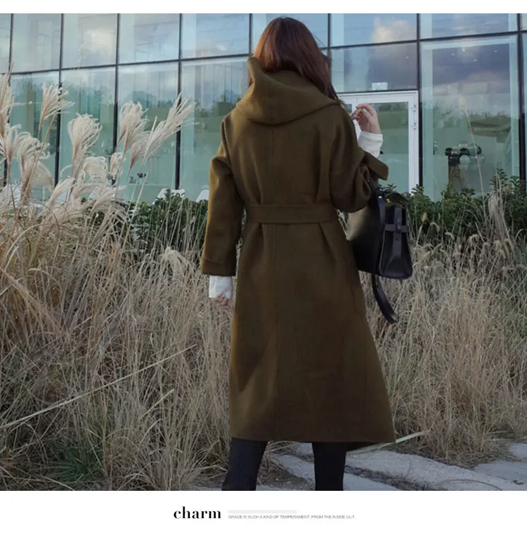 2016 с длинным рукавом женские шерстяные пальто новое платье в Корейском стиле