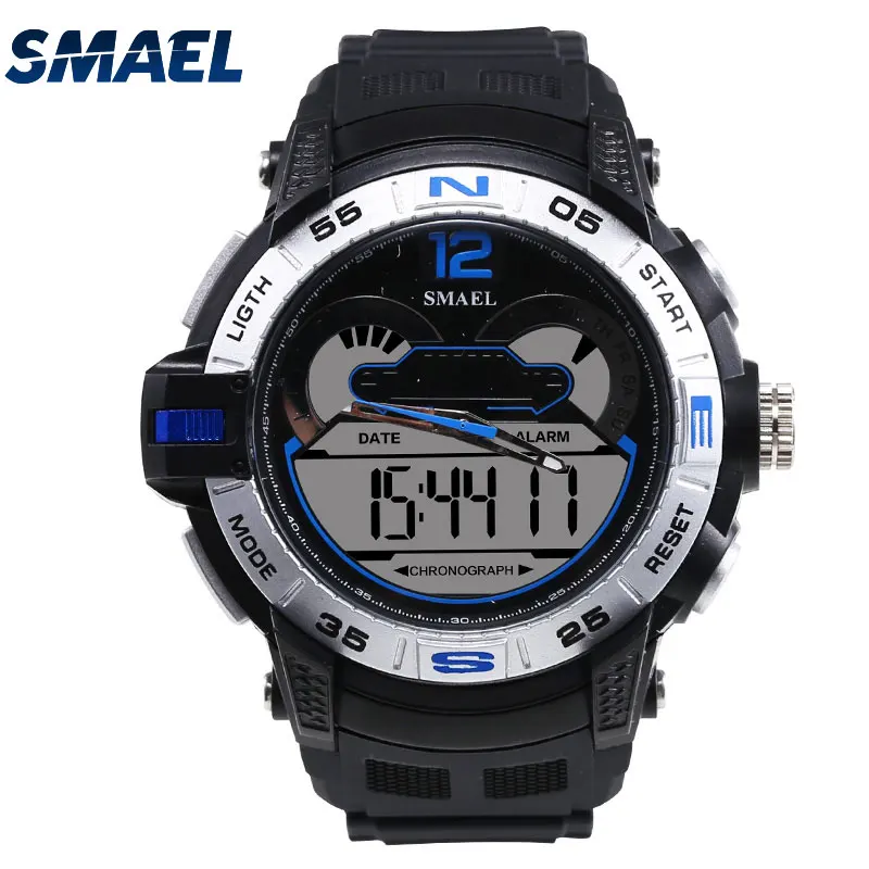 Небесно голубые крутые Модные мужские наручные часы SMAEL модные
