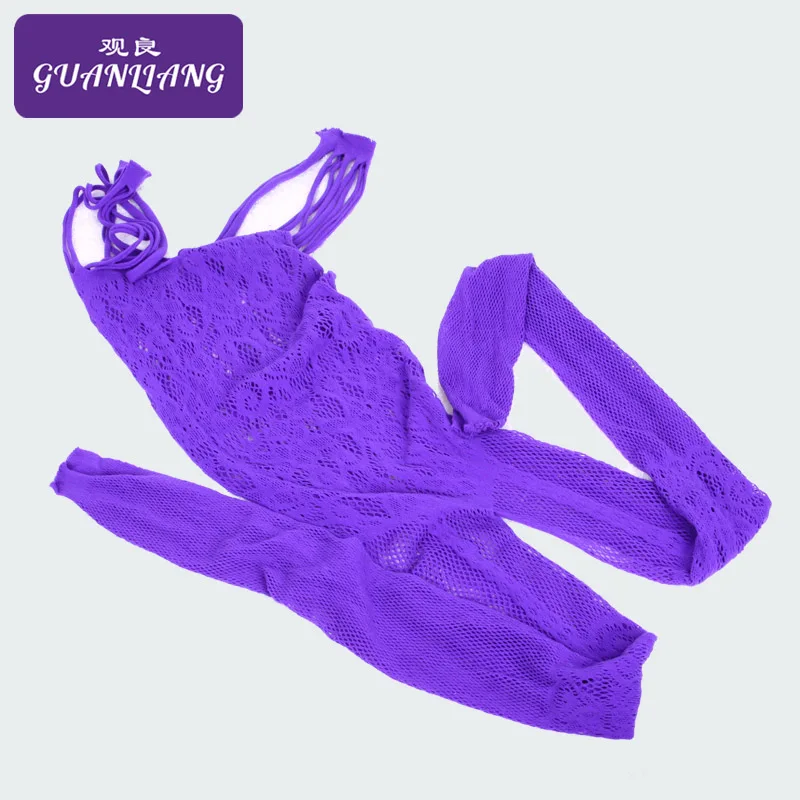 Purple bodystocking Женские сексуальные прозрачные нейлоновые чулки тело, эротические фиолетовые колготки, мужское нижнее белье в сеточку C21 - Цвет: Purple bodystocking