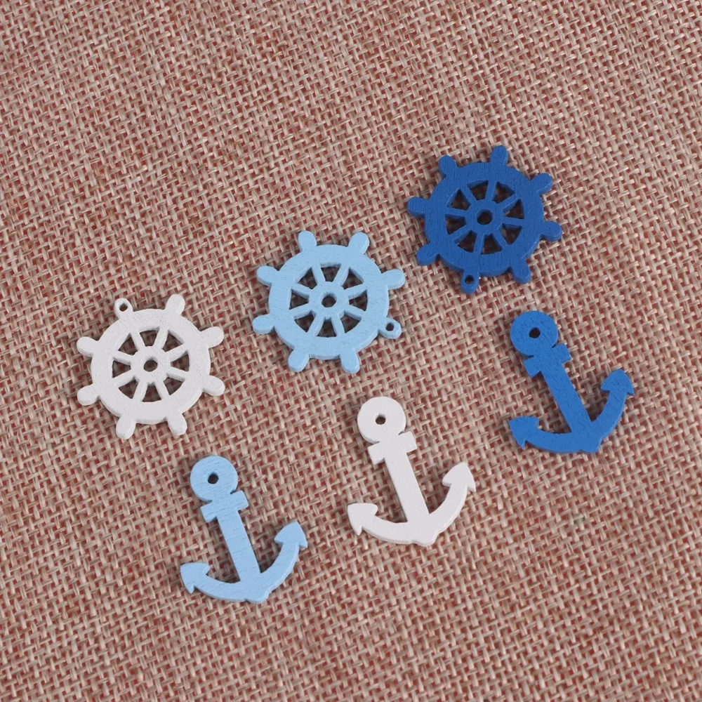 100 шт. деревянные подвески в виде якоря и шлема|decorative buttons|decorative decorativedecor diy |