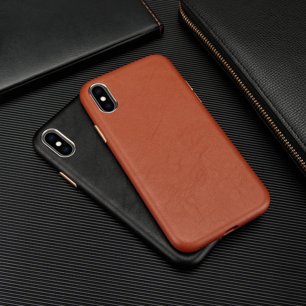 Роскошный деловой чехол из натуральной кожи для телефона iPhone 7 8 Plus X XS Max XR 11 12 Pro с
