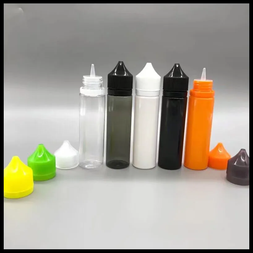 60 мл ПЭТ флакон капельница Ejuice бутылки с восковыми вскрытия Кепки и иглы для