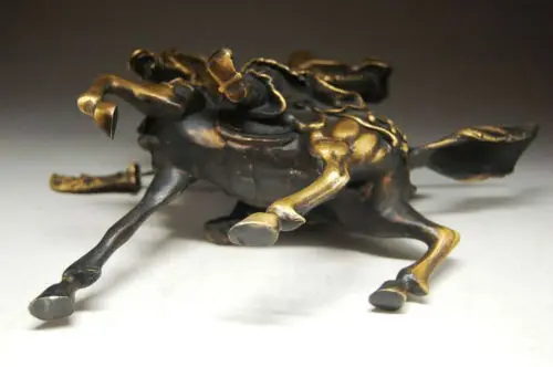 Редкие прекрасно китайская Бронзовая статуэтка Те Гуань гонг и лошадь NR | Дом сад