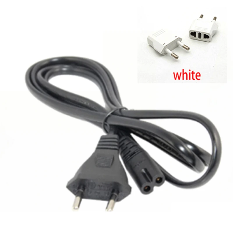 EU Cord-White Plug ЕС, Европейский, Россия, немецкий, французский удлинитель питания, шнур для женщин, Рисунок 8, IEC320 C7, адаптер для зарядки камеры 1,5 м, 5 футов - Цвет: EU Cord-White Plug