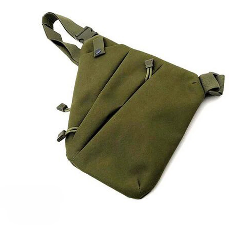 Green Bag In Left Нейлоновая тактическая сумка для хранения пистолета, кобура для пистолета, правая/левая сумка на плечо, противоугонная Скрытая нагрудная сумка для велоспорта, пешего туризма - Цвет: Green Bag In Left