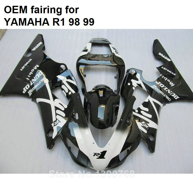 

Injection molding free customize fairing kit for Yamaha YZF R1 1998 1999 black white fairings set YZFR1 98 99 CN11