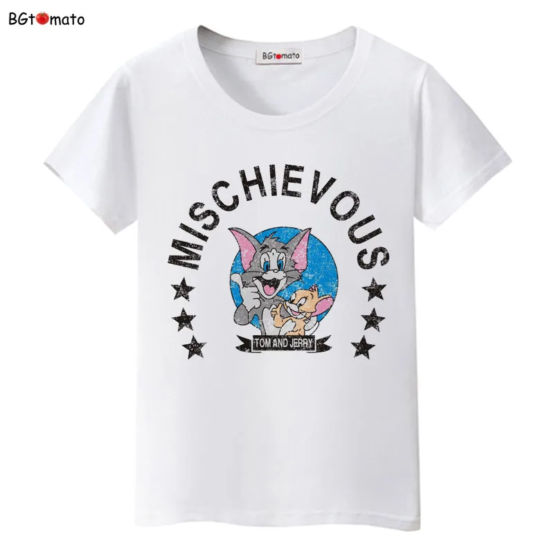 BGtomato, футболка, фильм, звезда, Джерри, мышь, kawaii, футболка, летняя, милая, милая, футболка, женская, дешевая, распродажа, брендовая, новая, мультяшная футболка - Цвет: 5