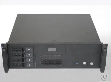 R33390-4 материнская плата ITX 4 подключаемый сервер хранения данных USB3.0 ЖК-дисплей дисплей 3U сервер чехол для ноутбука - Цвет: Черный