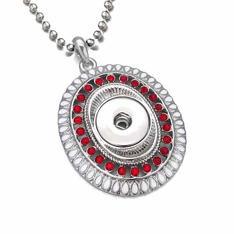 

Hot Interchangeable Flower Crystal Ginger Necklace 026 Fit 18mm Snap Button Pendant Necklace Charm Jewelry For Women Gift