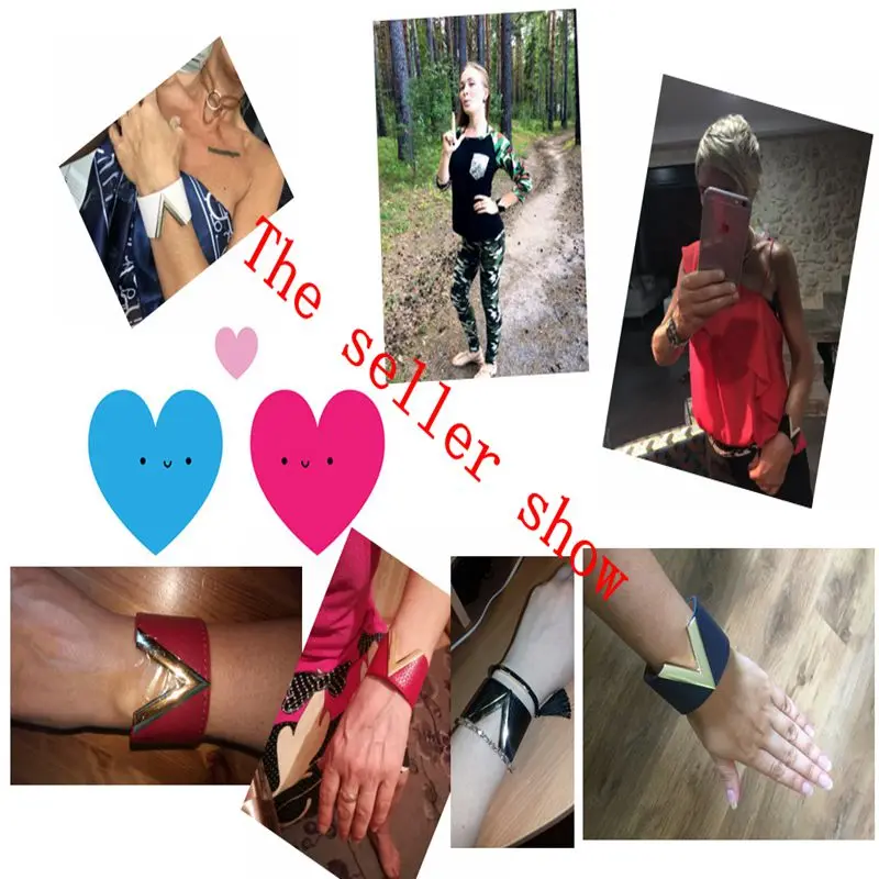 D & новый модный кожаный браслет простой Универсальный MS OL V слово широкий женский