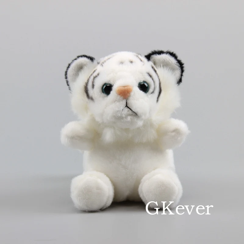 White Tiger Реальная жизнь животные желтый тигр серая коала панда плюшевые брелки милые мягкие игрушки мягкие куклы 13 см - Цвет: White Tiger