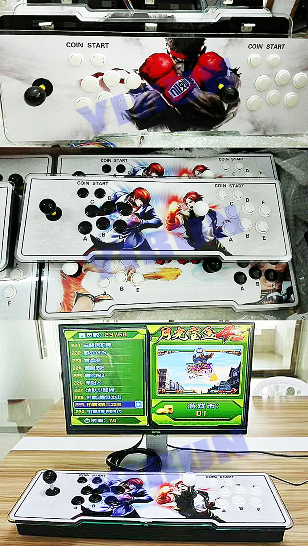3D игровой автомат 2200 в 1 Multigames HDMI VGA с USB Король бойцов Аркада рокер