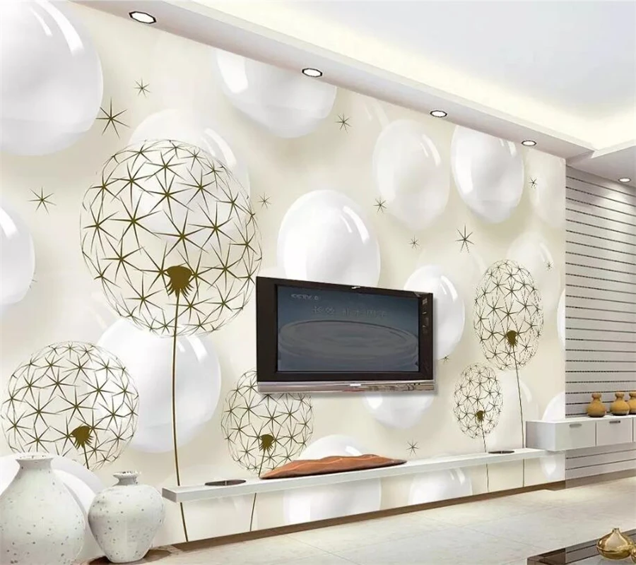 Wellyu пользовательские фото обои 3d стерео шар Одуванчик рис желтый простой