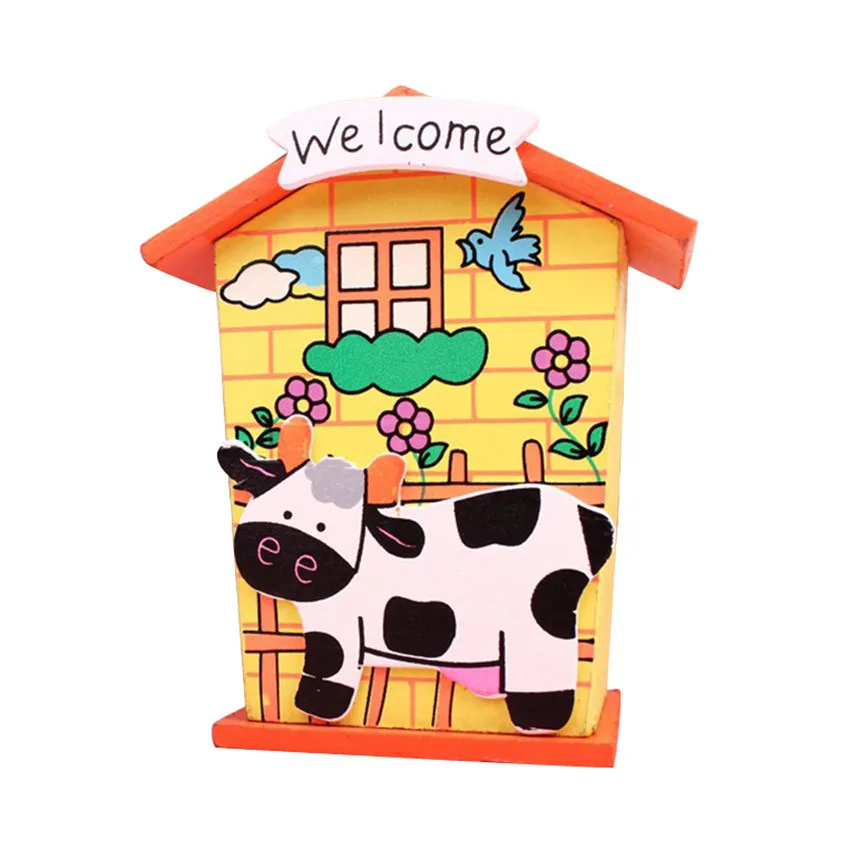 Забавные милые деревянные игрушки для экономии денег случайный животный узор