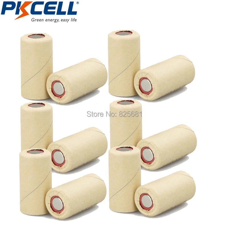 

12Pcs Power Tool Industrial Battery nicd SubC SC 2200mAh 1.2V Rechargeable Battery Flat Top 10C High Drain With Paper Wrapped