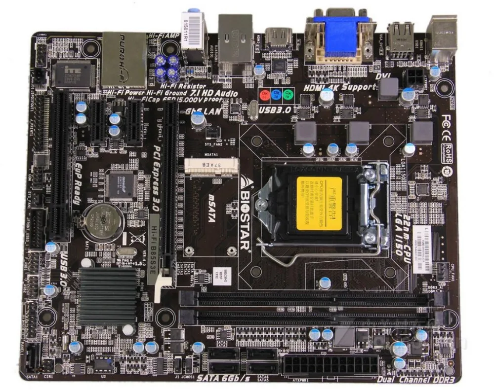Оригинальная настольная материнская плата BIOSTAR Hi Fi B85S3E DDR3 Socket LGA 1150 твердотельная