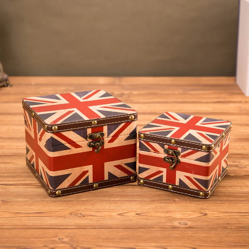 Европейская деревянная коробка для хранения в стиле ретро винтажная с