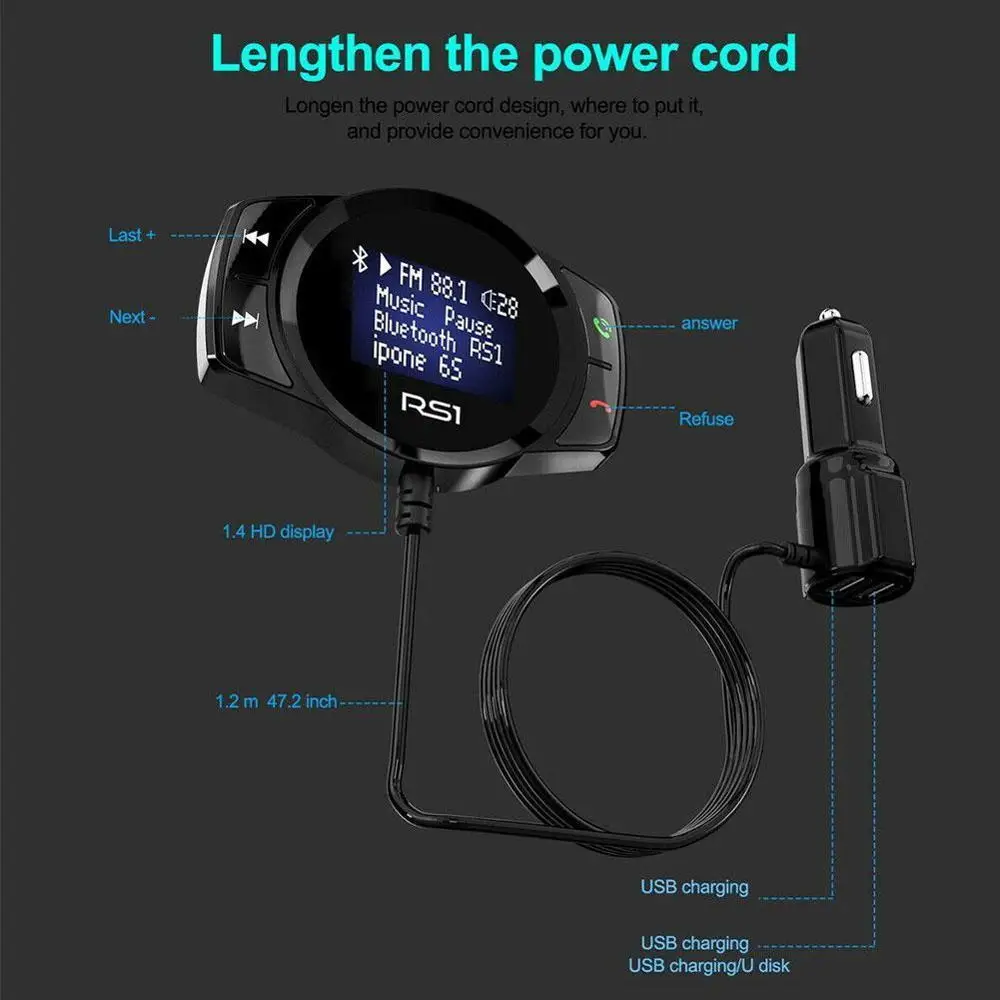 Высокое качество fm-передатчик беспроводной Bluetooth музыка громкой связи MP3 плеер