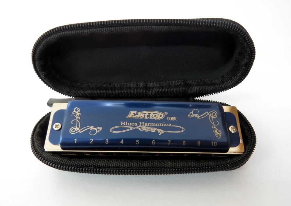 EASTTOP mouth орган T008K Блюз гармоника ключ Bb новый синий цвет для игрока подарок