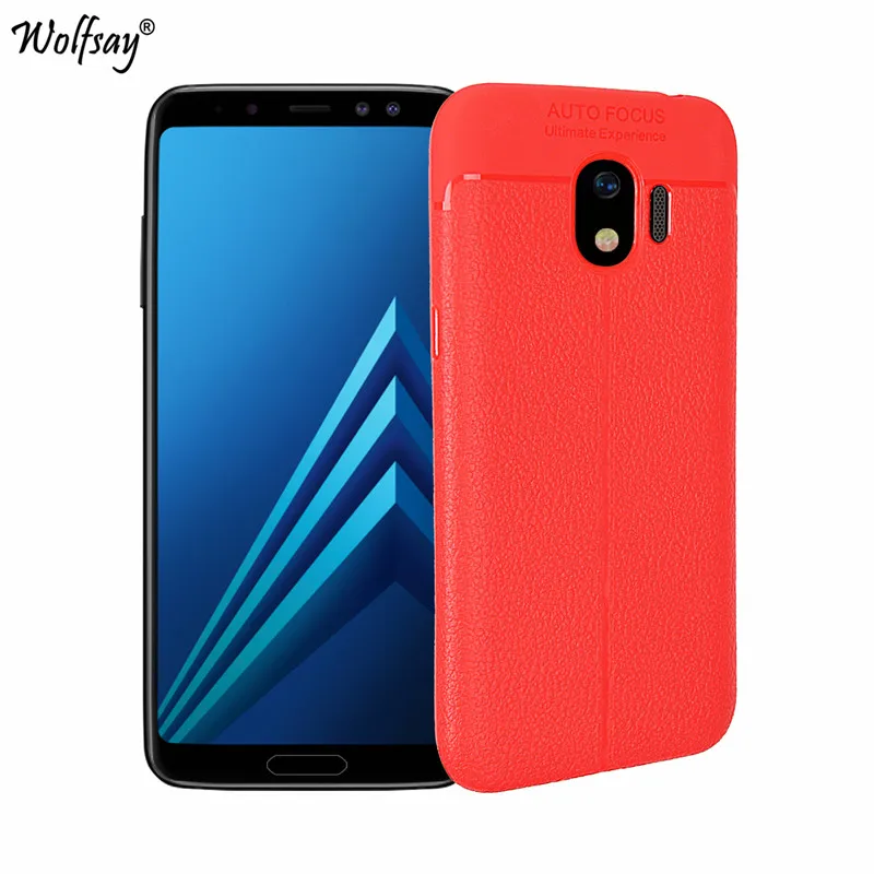 for Cover Samsung Galaxy J2 Pro 2018 Case J250F Litchi Striae Soft TPU Phone sFor Wolfsay Shell |