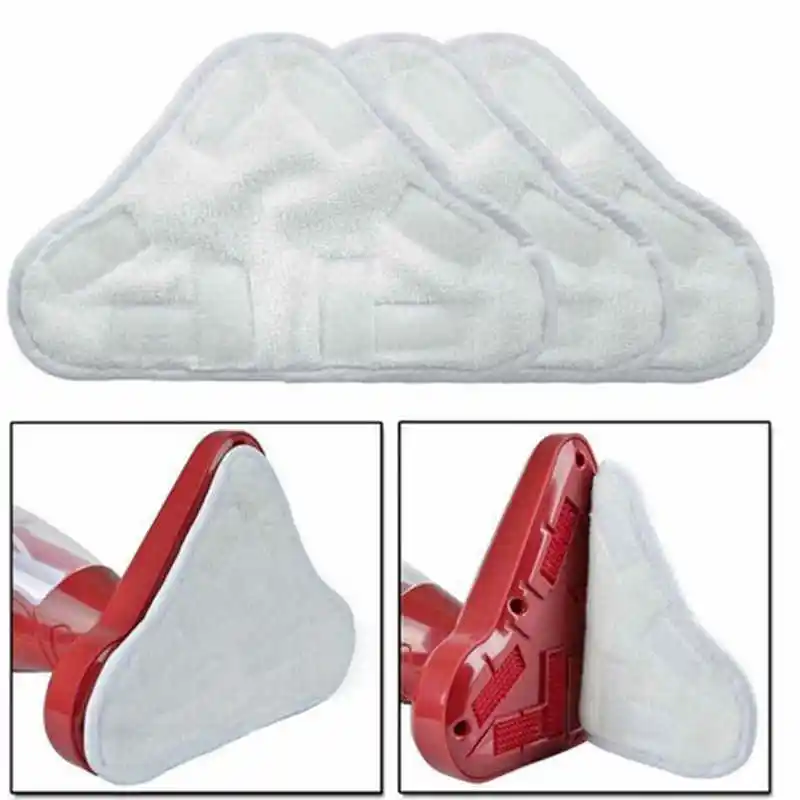 

Practical Reusable 3pcs/set Replacement Washable Triangular Steam Mop Microfiber Cloth Pad Cover For H2O Mop X5 (White)