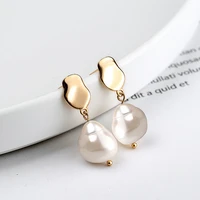 silvology 925 sterling silver baroque pearl earings champagne gold elegant water drop french earrings for women palace jewelry