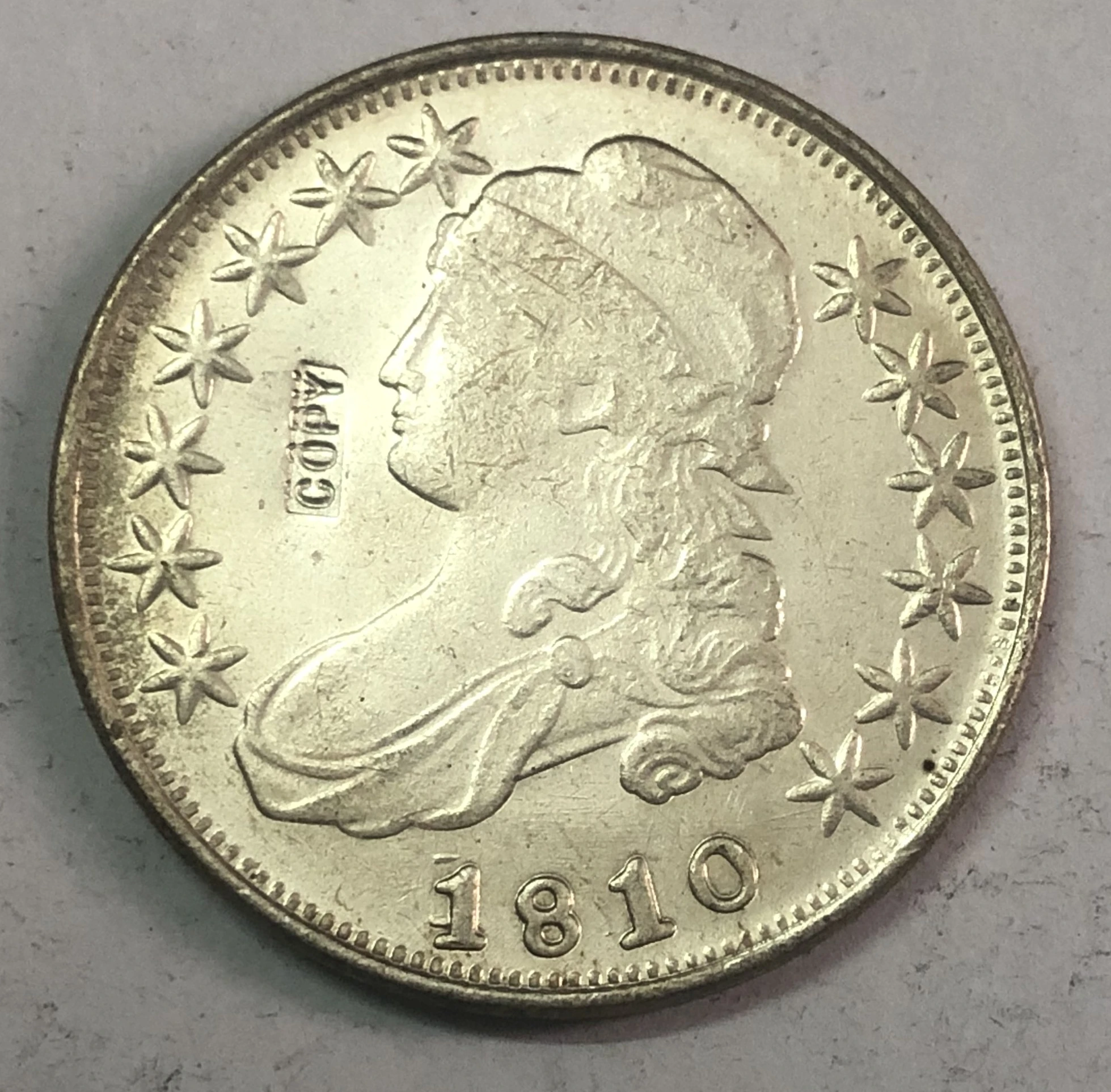 

1810 США 50 центов/1/2 доллара закрытый бюст половина доллара